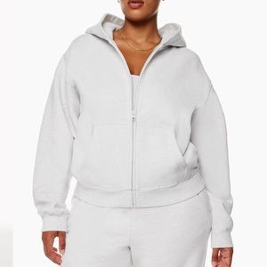TnabCozy Fleece Perfect Zip Hoodie | Cloudy White | Size S